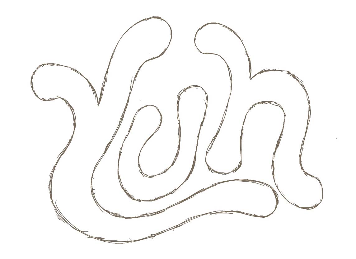 Grobe Handskizze von dem Wort "Yuh"